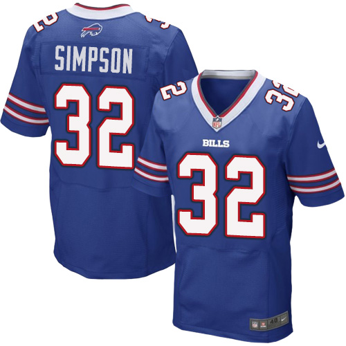 Men's Elite O. J. Simpson Nike Jersey Royal Blue Home - #32 NFL Buffalo Bills